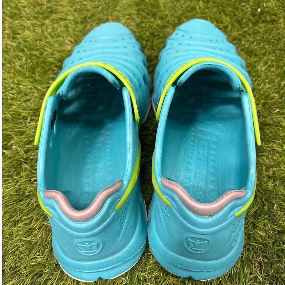 Crosskix 2.0 Water‎ Shoes Mens Size 11 Turquoise Blue Lime Green Good Clogs